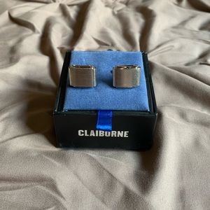 Pair Claiborne Cufflinks silver like new dress